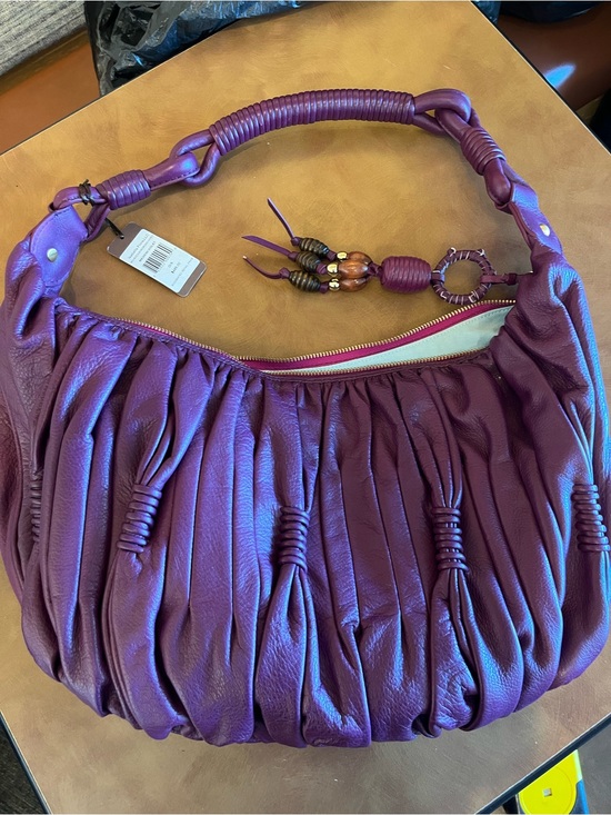 Isabella Fiore Handbags - ISABELLA FIORI, purple all clean , cinched shoulder bag, NWT